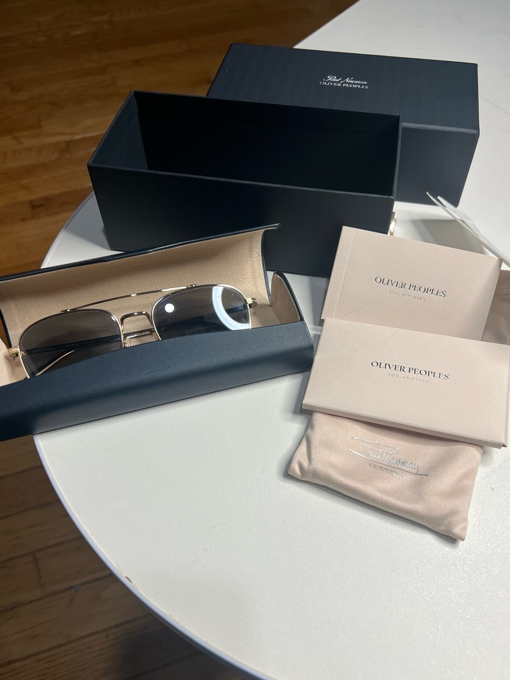 Oliver Peoples Men’s Aviator Sunglasses in Gold with Brown Lenses